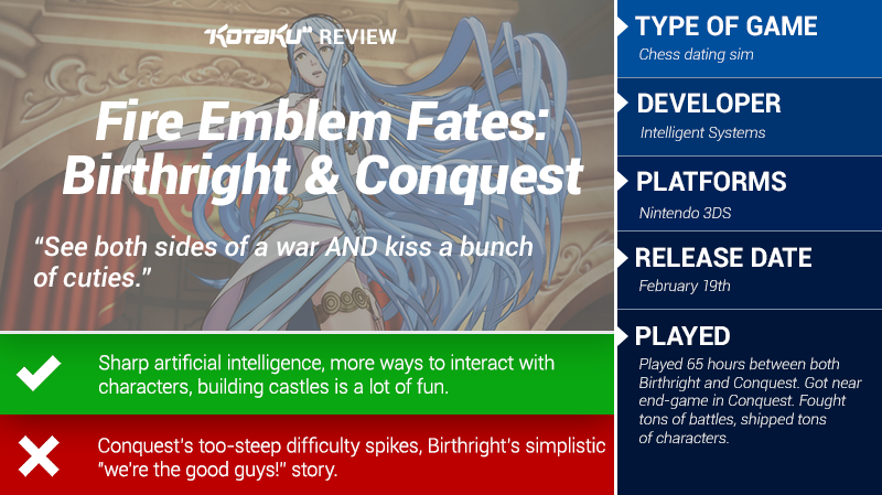 Illustration for article titled Fire Emblem Fates: Birthright and Conquest: The Kotaku Review